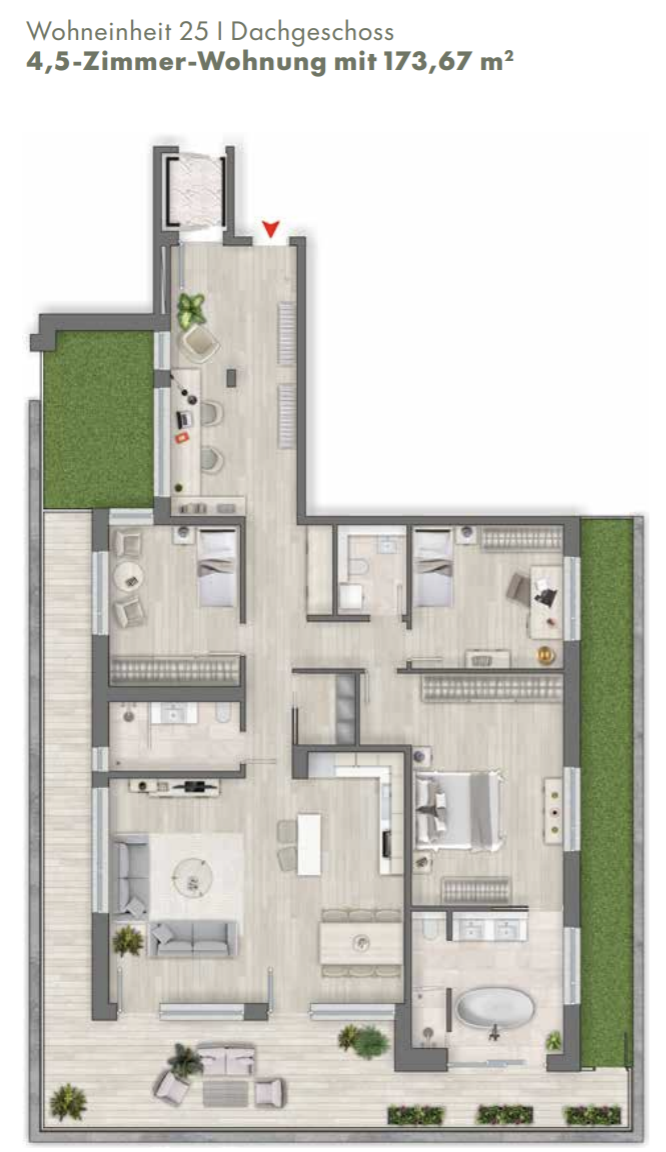 Grundriss Wohnung 25 – Penthouse