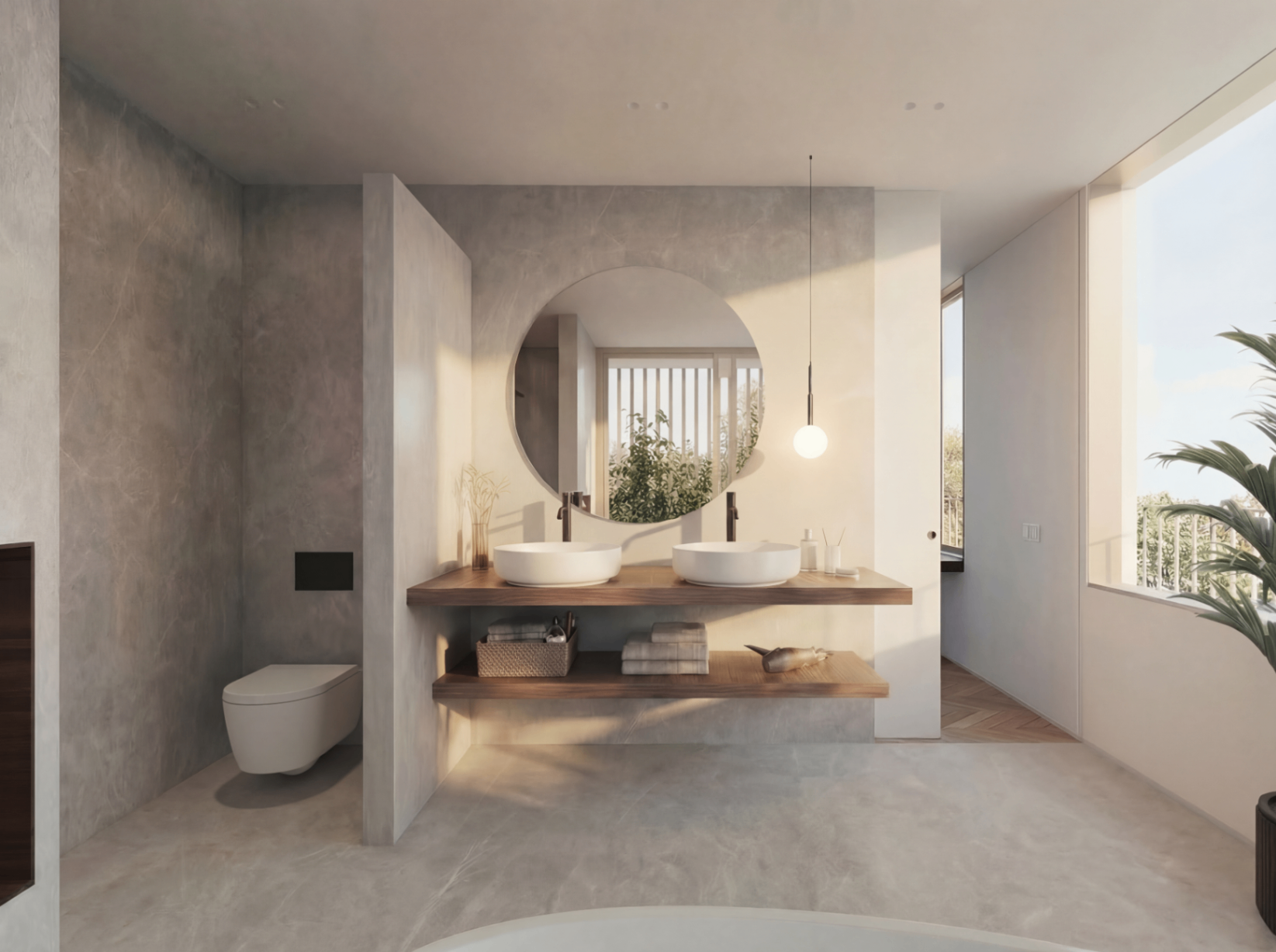 Penthouse – Zweites Bad mit Doppelwaschtisch