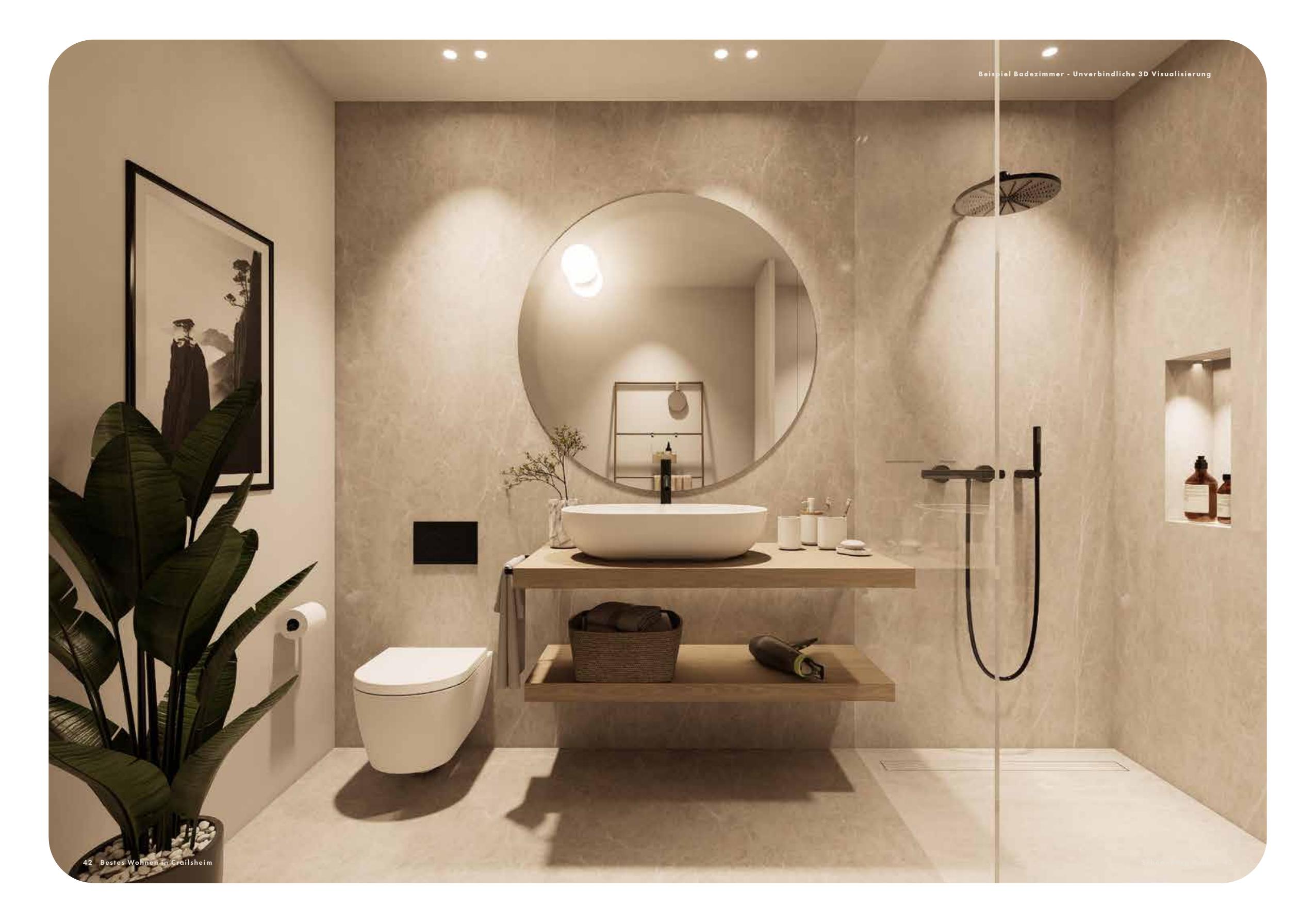 Designbad mit Walk-In-Dusche