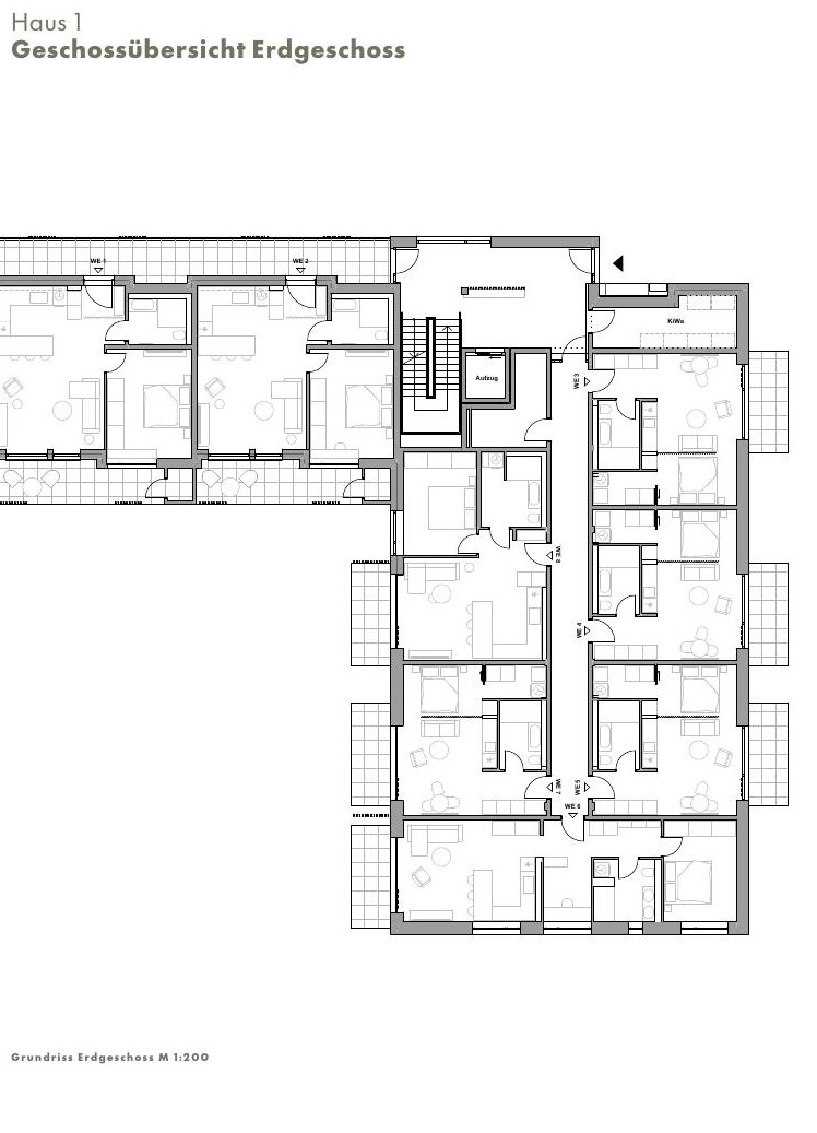 Grundriss Erdgeschoss Haus 1 – Geschossübersicht